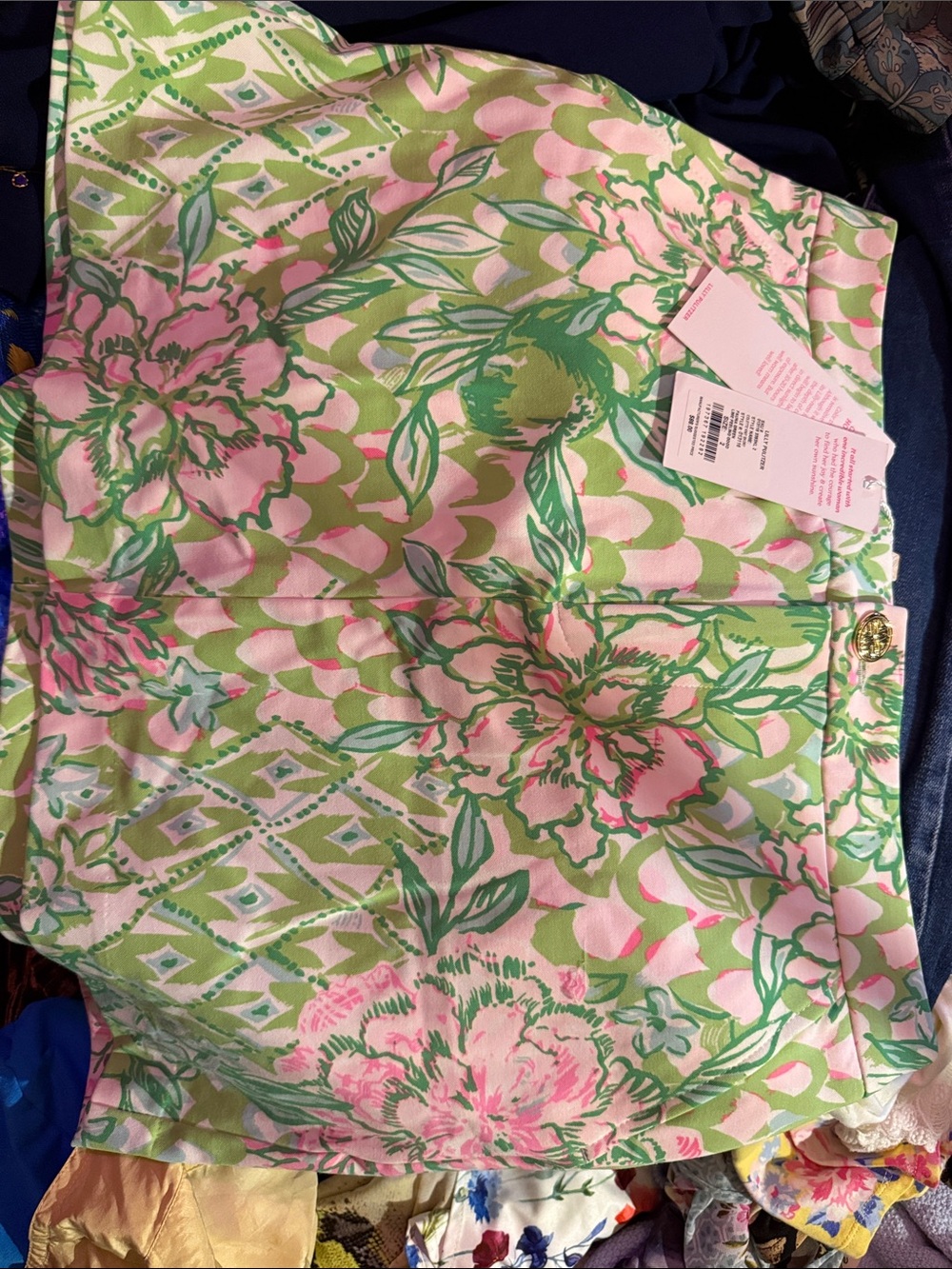 Lilly Pulitzer Pink and Green Floral  Skort